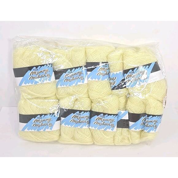 TOA Mammy Mohair S Knitting Yarn Thread Color #303 S/N 3 Yellow Lot of 10 U327